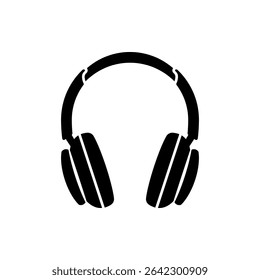 Ícone de fone de ouvido. Sinal ou logotipo de fones de ouvido. Música, símbolo de DJ. Ilustração vetorial.
