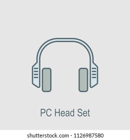 Headphone icon. Element of computer parts with name icon for mobile concept and web apps. Filled outline Headphone icon can be used for web and mobile on gray background