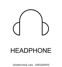headphone icon. Element of simple music icon for mobile concept and web apps. Thin line headphone icon can be used for web and mobile on white background