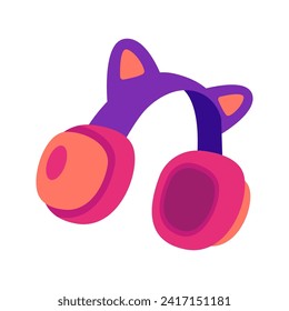 headphone icon element vector illustration in flat style 