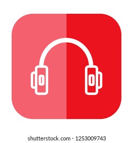 headphone icon with flat background,elegance and modern