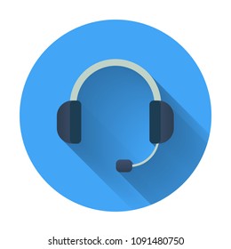 Headphone icon in flat design.