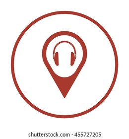  Headphone  icon. Flat design.