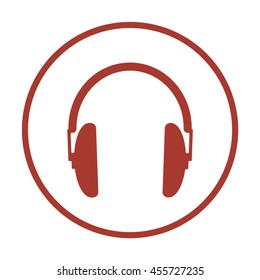  Headphone  icon. Flat design.