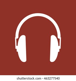  Headphone  icon. Flat design.