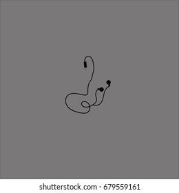 headphone icon flat design