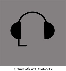 headphone icon flat design
