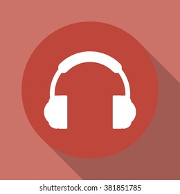 headphone icon Flat design style eps 10