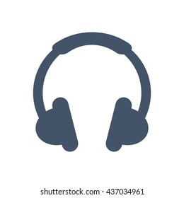 Headphone Icon, flat design style