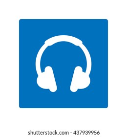 Headphone Icon, flat design style
