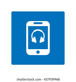 Headphone Icon, flat design style