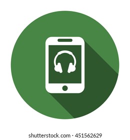Headphone Icon, flat design style