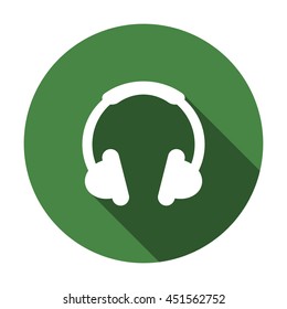 Headphone Icon, flat design style