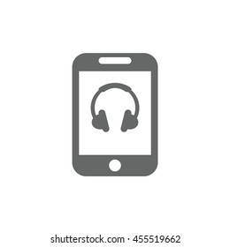 Headphone Icon, flat design style
