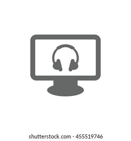 Headphone Icon, flat design style