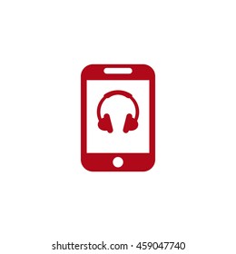 Headphone Icon, flat design style