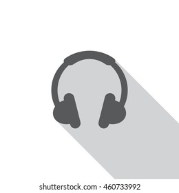 Headphone Icon, flat design style
