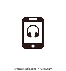 Headphone Icon, flat design style