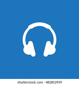 Headphone Icon, flat design style