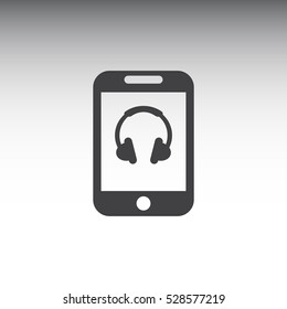 Headphone Icon, flat design style
