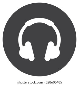 Headphone Icon, flat design style