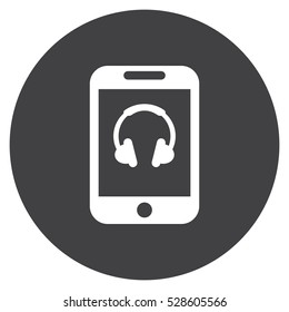 Headphone Icon, flat design style