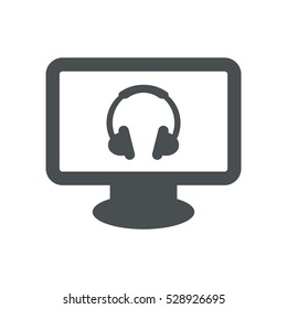 Headphone Icon, flat design style