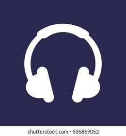 Headphone Icon, flat design style