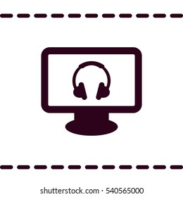 Headphone Icon, flat design style