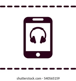Headphone Icon, flat design style
