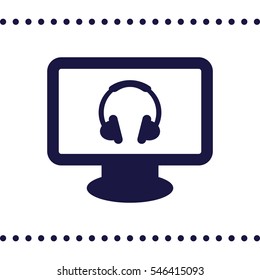 Headphone Icon, flat design style