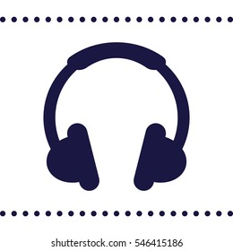Headphone Icon, flat design style