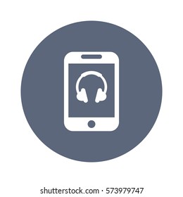 Headphone Icon, flat design style