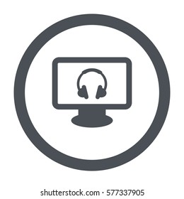 Headphone Icon, flat design style
