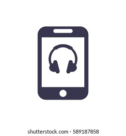 Headphone Icon, flat design style