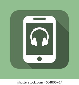 Headphone Icon, flat design style
