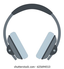 Headphone icon flat isolated on white background vector illustration