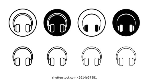 Headphone icon flat and simple set design