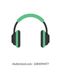 Headphone icon in flat style. Earphone vector illustration on isolated background. Listen music sign business concept.