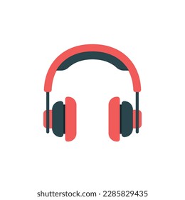 Headphone icon in flat style. Earphone vector illustration on isolated background. Listen music sign business concept.