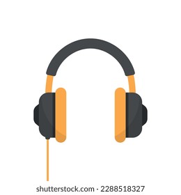 Headphone icon in flat style. Earphone vector illustration on isolated background. Listen music sign business concept.