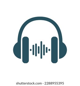 Headphone icon in flat style. Earphone vector illustration on isolated background. Listen music sign business concept.