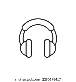 Headphone icon in flat style. Earphone vector illustration on isolated background. Listen music sign business concept.