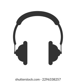 Icono de audífono en estilo plano. Ilustración del vector Earphone sobre fondo blanco. Icono, signo de auriculares para sitios web, aplicaciones, impresión
