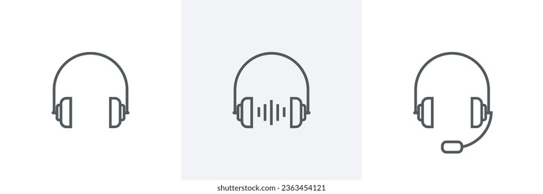 Headphone icon in flat style. Headphones symbol silhouette isolated in modern style. Microphone icon in business concept.Vector illustration.