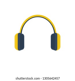 headphone icon in flat style isolated vector illustration on white transparent background