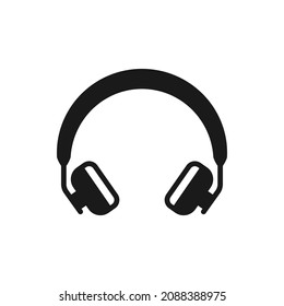 Headphone icon flat style isolated on white background. Vector