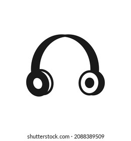 Headphone icon flat style isolated on white background. Vector