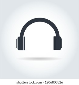 Headphone icon. Flat style. Vector illustration.