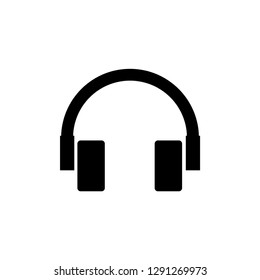 Headphone Icon In Flat Style Vector For Apps, UI, Websites. Black Icon Vector Illustration.